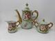 Vtg Lefton China Handpainted Heritage Rose Tea Pot Withlid Sugar Bowl & Creamer