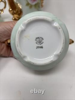 Vtg Lefton China Handpainted Heritage Rose Tea Pot withLid Sugar Bowl & Creamer