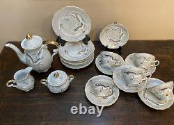 Vtg Luster Dragon Japan Tea Set 5 Cups & Saucers, 6 Plates, Tea Pot Creamer Sugar