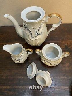 Vtg Luster Dragon Japan Tea Set 5 Cups & Saucers, 6 Plates, Tea Pot Creamer Sugar