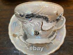 Vtg Luster Dragon Japan Tea Set 5 Cups & Saucers, 6 Plates, Tea Pot Creamer Sugar