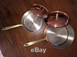 Vtg PAUL REVERE Signature 1801 COPPER Pan Pot Skillet +Tea Kettle 9 Piece Set