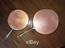 Vtg PAUL REVERE Signature 1801 COPPER Pan Pot Skillet +Tea Kettle 9 Piece Set