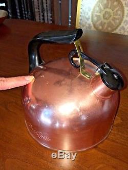 Vtg PAUL REVERE Signature 1801 COPPER Pan Pot Skillet +Tea Kettle 9 Piece Set