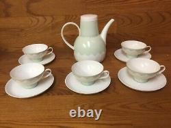 Vtg. Retro Rosenthal Bjorn Wiinblad Signed Coffee Tea Pot with5 Sets Cups & Saucer