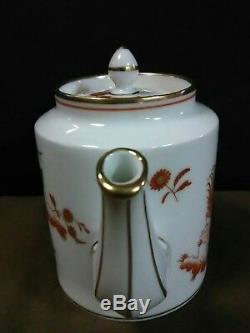 Vtg. Richard Ginori Pittoria Italy Siena Rust Rooster Individual Teapot Set