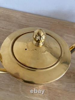 Vtg Tiffany & Co. Hand painted 22K Gold Porcelain Teapot Set of 3 USA