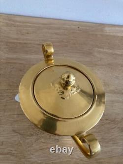 Vtg Tiffany & Co. Hand painted 22K Gold Porcelain Teapot Set of 3 USA