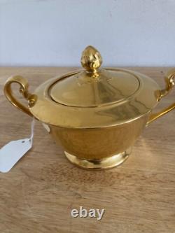 Vtg Tiffany & Co. Hand painted 22K Gold Porcelain Teapot Set of 3 USA