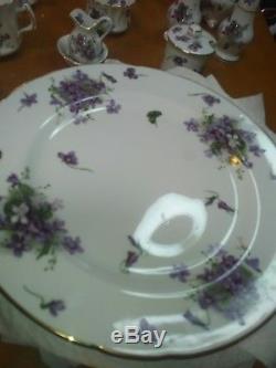 Vtg Victorian Violets Hammersley Service for 8 Spode Teapot 51 pc. Set Porcelain