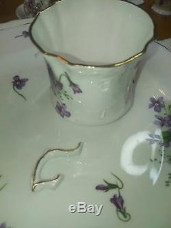 Vtg Victorian Violets Hammersley Service for 8 Spode Teapot 51 pc. Set Porcelain
