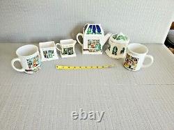 Vtg Wade English Life Teapot Tea Sets Mugs Creamer Sugar Bowl Tea Caddy Lot