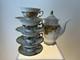 Walbrzych Poland Gold Leaf 9 Teapot With Lid & 4 Matching Cups And 4 Saucers
