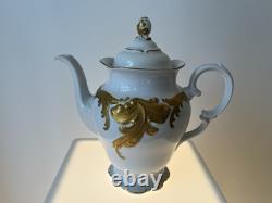 WALBRZYCH POLAND GOLD LEAF 9 Teapot With Lid & 4 Matching Cups And 4 Saucers