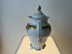 WALBRZYCH POLAND GOLD LEAF 9 Teapot With Lid & 4 Matching Cups And 4 Saucers