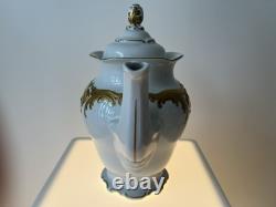 WALBRZYCH POLAND GOLD LEAF 9 Teapot With Lid & 4 Matching Cups And 4 Saucers