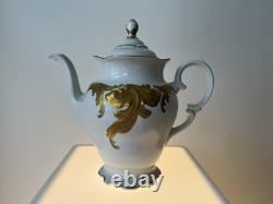 WALBRZYCH POLAND GOLD LEAF 9 Teapot With Lid & 4 Matching Cups And 4 Saucers