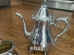 WALLACE Silverplate 5 piece Tea Coffee Set Vintage Silver Teapot Coffeepot #1100