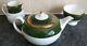 Wedgwood Powder Dark Green Ulander W4264 Pattern Lidded Teapot Sugar & Milk Set