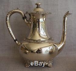 WILCOX Silverplate BEVERLY MANOR TEA SET TEAPOT, SUGAR & CREAMER No. 7062