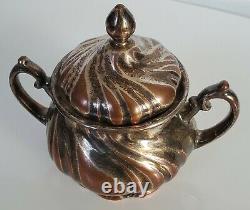 WMF GERMANY Vintage Tea Set 3pcs Teapot Creamer & Sugar Bowl TRI-Color