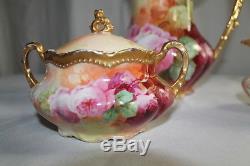 WOW! Coronet Limoges Tea / Chocolate Pot with Matching Sugar & Creamer Set