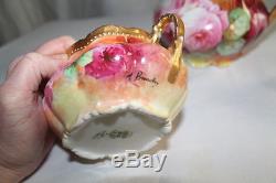WOW! Coronet Limoges Tea / Chocolate Pot with Matching Sugar & Creamer Set