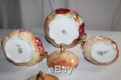 WOW! Coronet Limoges Tea / Chocolate Pot with Matching Sugar & Creamer Set