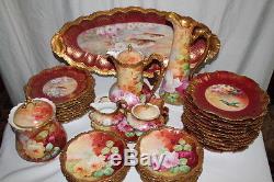 WOW! Coronet Limoges Tea / Chocolate Pot with Matching Sugar & Creamer Set