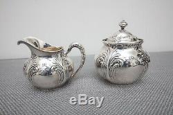 Wallace Antique Sterling Silver Tea Set Teapot, Coffee, Creamer, Sugar #706