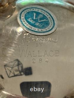 Wallace Baroque Silverplate 281-284 & 1116, Coffee pot Tea Pot Cream & Sugar Set