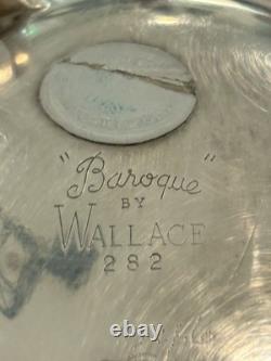Wallace Baroque Silverplate 281-284 & 1116, Coffee pot Tea Pot Cream & Sugar Set