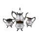 Wallace Silver'baroque' 4pc Silverplate Teapot Set + Sugar, Creamer, Waste Bowl