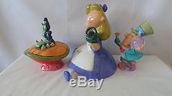 Walt Disney Alice in Wonderland Teapot and Creamer and Sugar Set MIB #C75