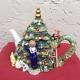 Waterford Holiday Heirlooms Trimming The Tree Teapot 1st Ed 2758/5000