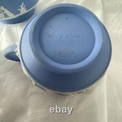 WedgeWood Blue Jasperware Teapot & Creamer