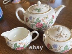 Wedgewood Charnwood Bone China Tea Pot withLid, Sugar with Lid & Cream England UK
