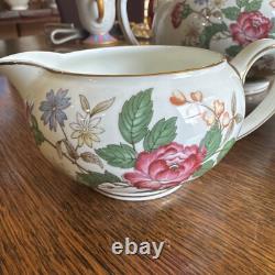 Wedgewood Charnwood Bone China Tea Pot withLid, Sugar with Lid & Cream England UK