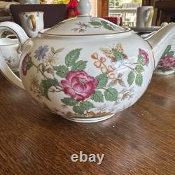 Wedgewood Charnwood Bone China Tea Pot withLid, Sugar with Lid & Cream England UK