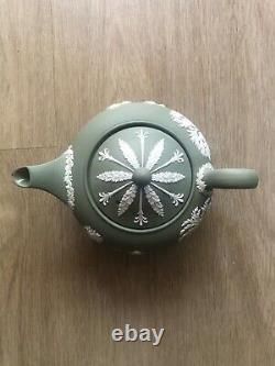 Wedgewood Jasperware Celedon Set of 3 Teapot, Sugar Bowl, Milk Jug