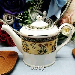 Wedgwood 1996 INDIA Japanese Tea Cup Ceremony Saucer Teapot Bone China 7pcs Set