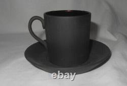 Wedgwood Basalt Black Tea Set- Teapot w. Six Demitasse Cups and Saucers