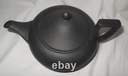 Wedgwood Basalt Black Tea Set- Teapot w. Six Demitasse Cups and Saucers