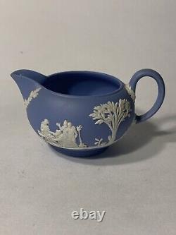 Wedgwood Blue Jasperware 12pc Tea Service For 4 Vintage Tea Set Teapot- AS IS