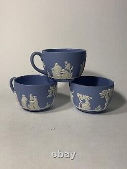 Wedgwood Blue Jasperware 12pc Tea Service For 4 Vintage Tea Set Teapot- AS IS