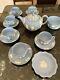 Wedgwood Blue Jasperware Teapot And Teacup Set Of 16 Cup Saucer 2 Bowls
