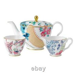 Wedgwood Butterfly Bloom 3 Piece Set Teapot, Sugar Bowl and Cream Jug