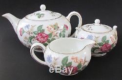 Wedgwood Charnwood Teapot Set White Bone China Butterfly/Florals WD3984 Set 3