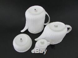 Wedgwood Coalport Nantucket Basket Weave Coffee Pot & Teapot Set 4
