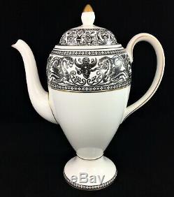 Wedgwood Florentine Black Dragons Motif Coffee Tea Set Teapot Sugar Creamer W431